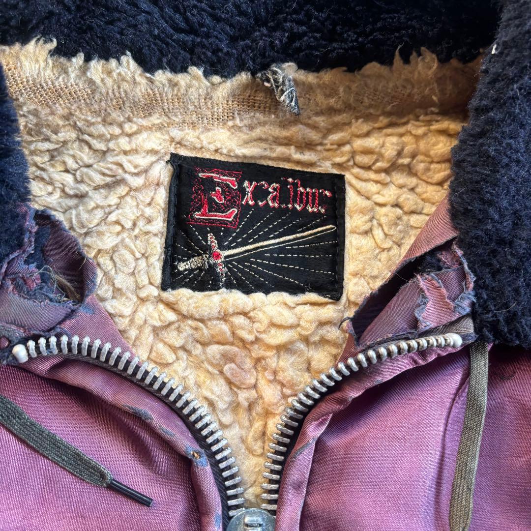 古着　50s b-15 タイプ　フライトジャケット　襤褸　茄紺