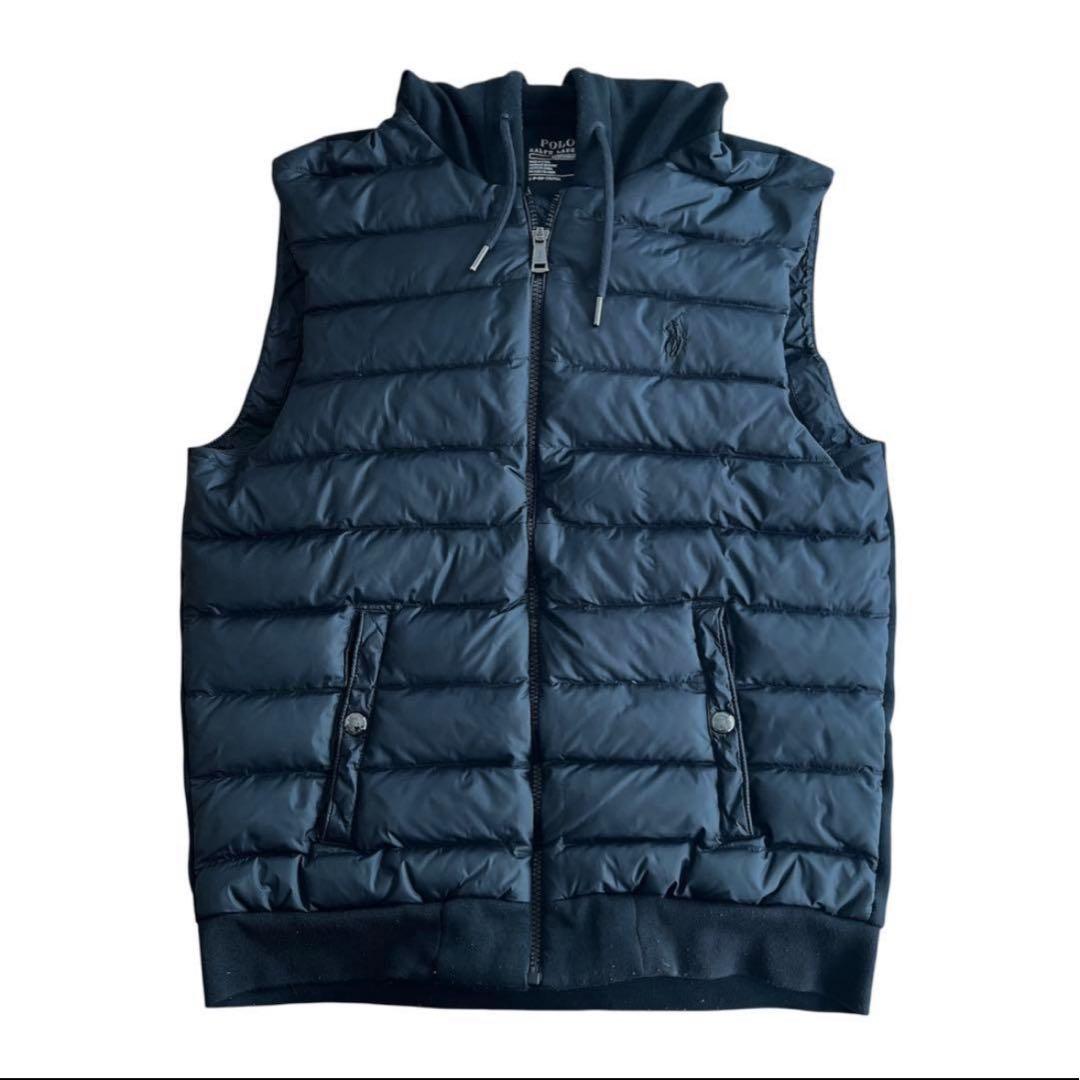 美品✧ ポロラルフローレン フーディベスト ダウンベスト ブラック 黒 Sサイズ