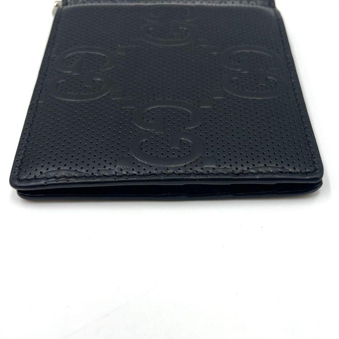 極美品 近年モデル●GUCCI マネークリップ カードケース ジャンボGG 黒