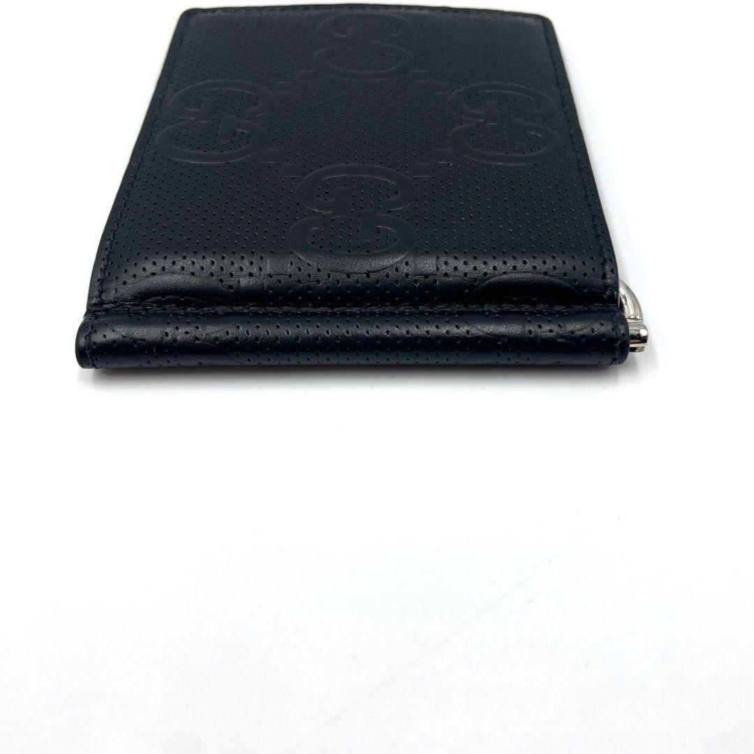 極美品 近年モデル●GUCCI マネークリップ カードケース ジャンボGG 黒