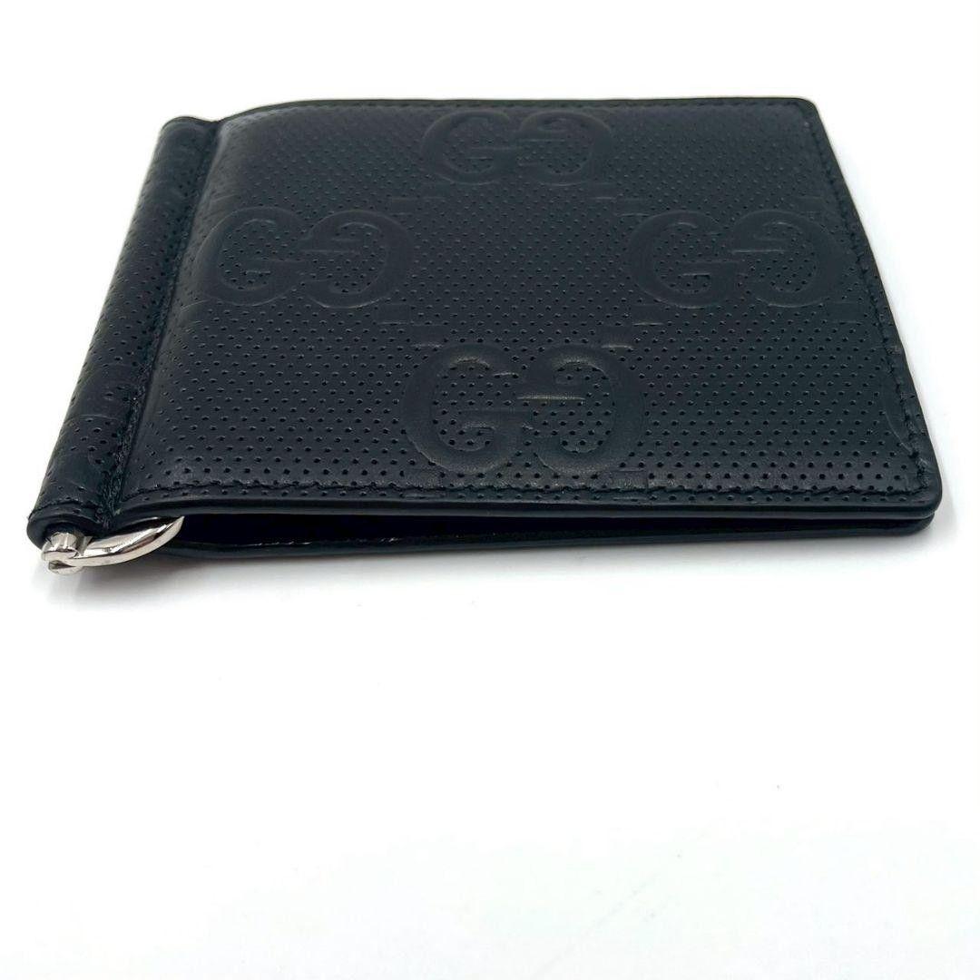 極美品 近年モデル●GUCCI マネークリップ カードケース ジャンボGG 黒