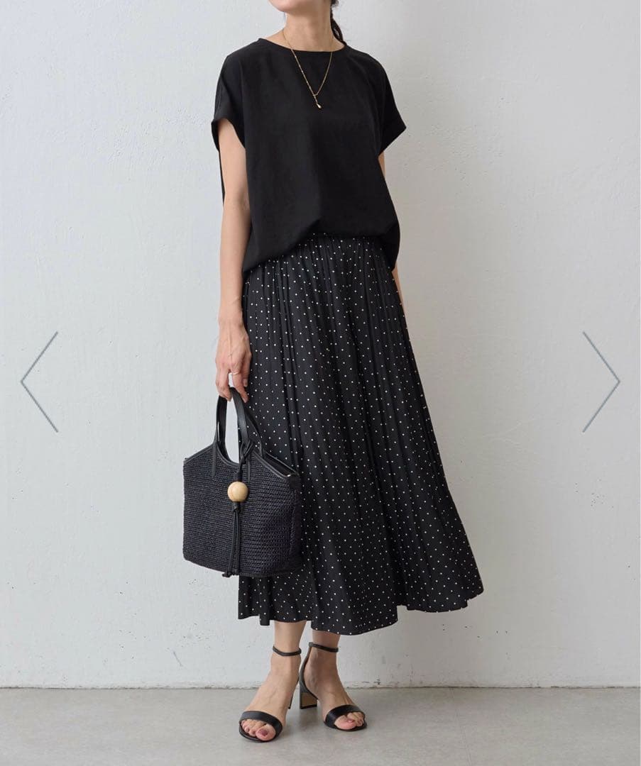 美品 BEARDSLEY シワシフォンギャザーパンツ ドット FREE