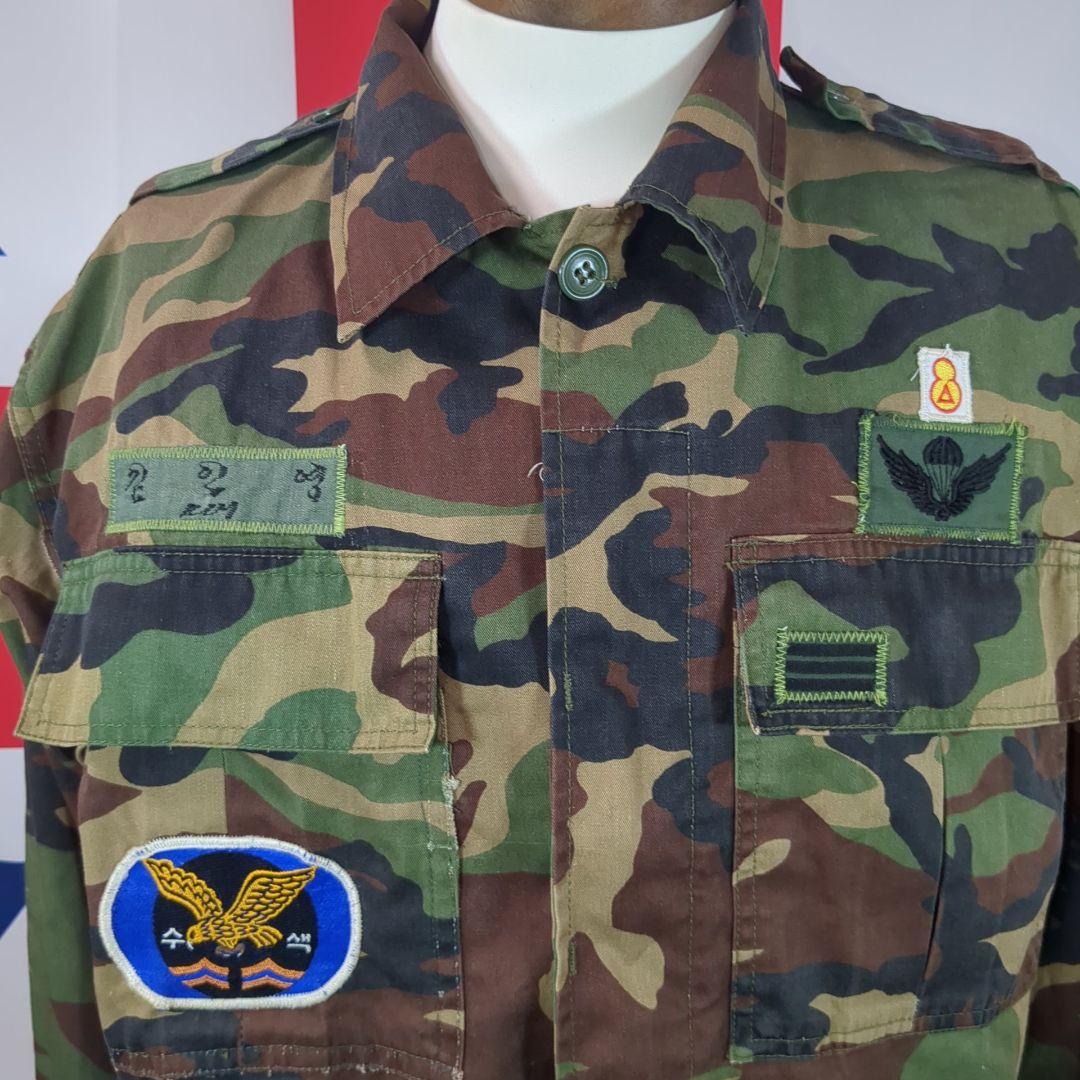 【実物】韓国陸軍 M90ウッドランド迷彩上下セット