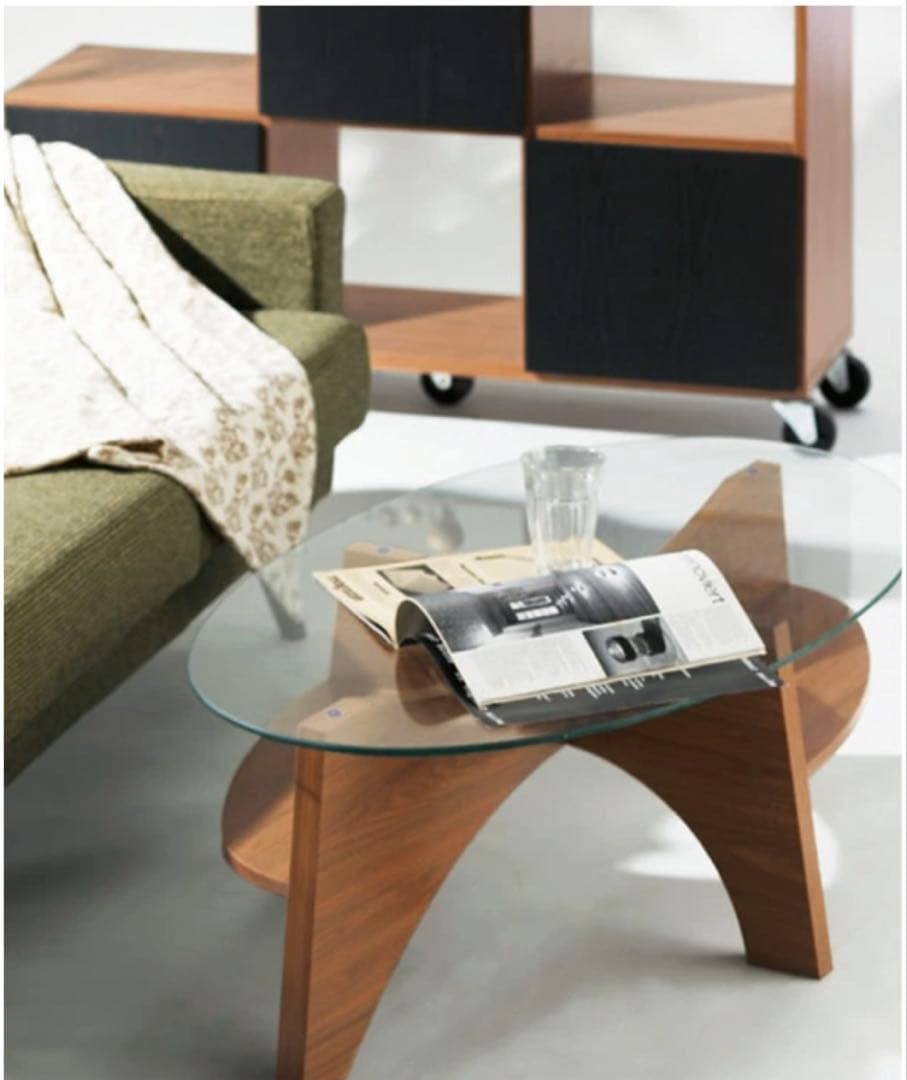 アーチ型ガラスセンターテーブル