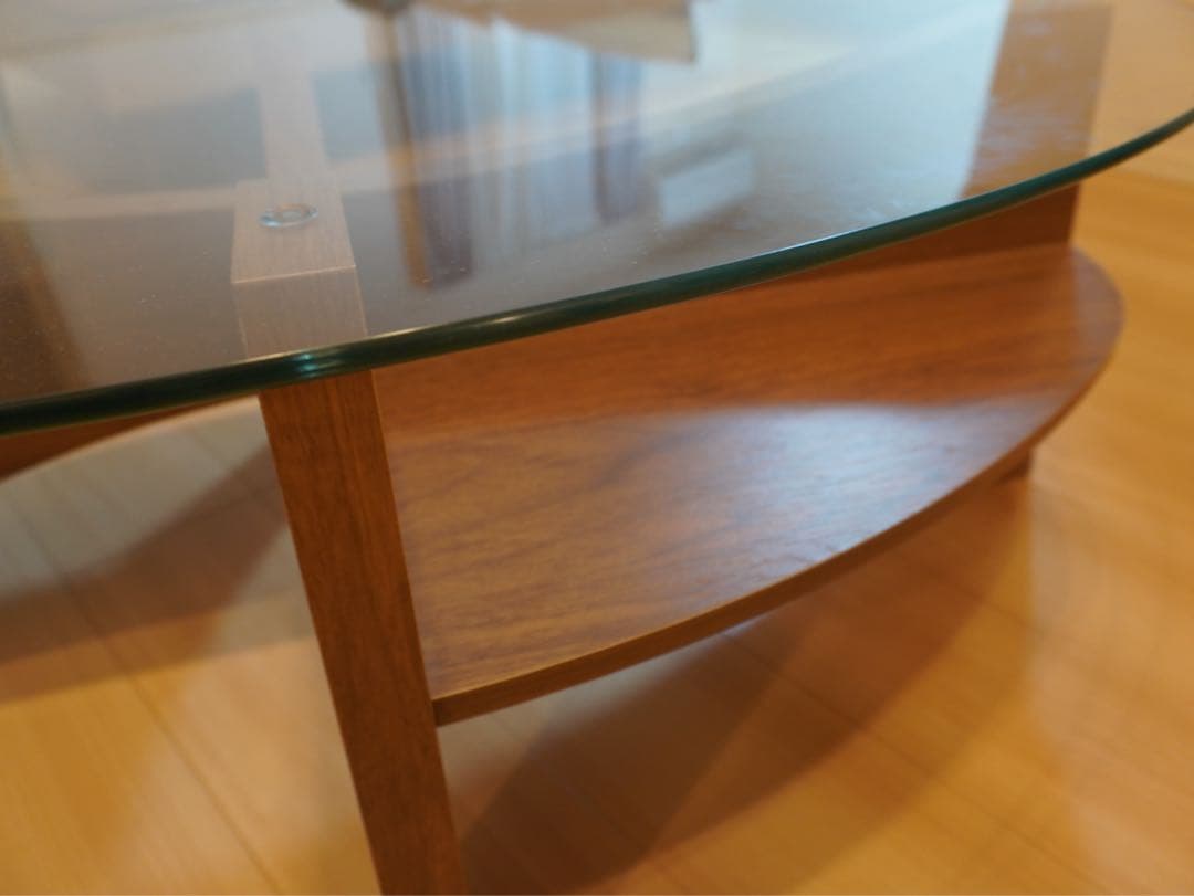 アーチ型ガラスセンターテーブル