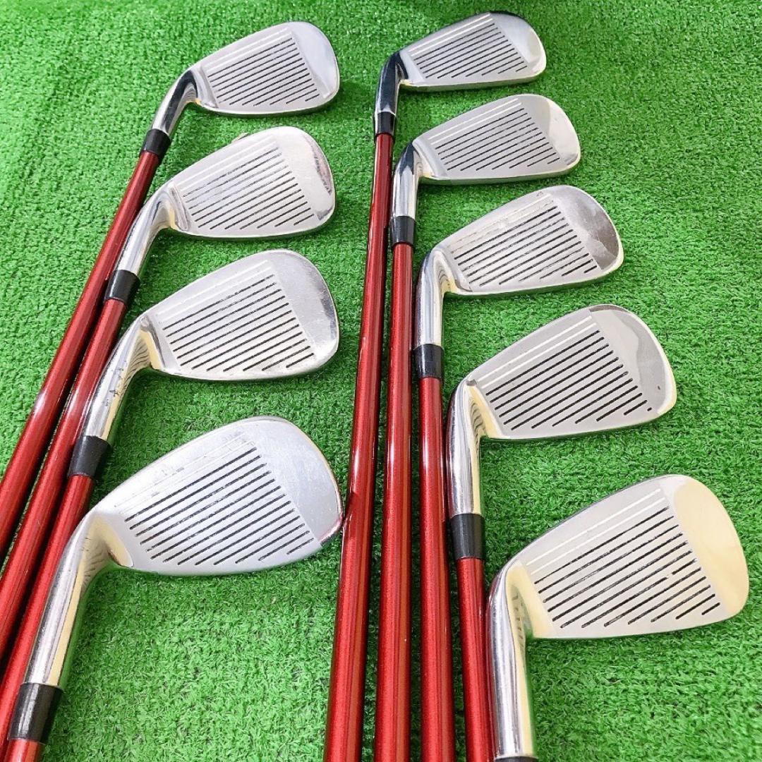チ35★テーラーメイド R9 豪華9本アイアンセット S Motore60メンズ