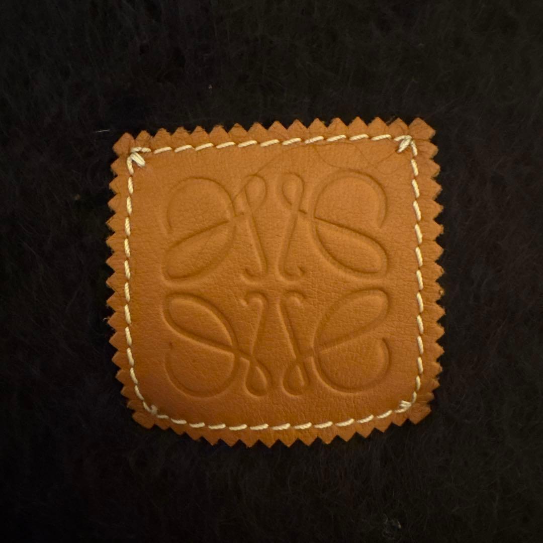 LOEWE ブラック マフラー ウール