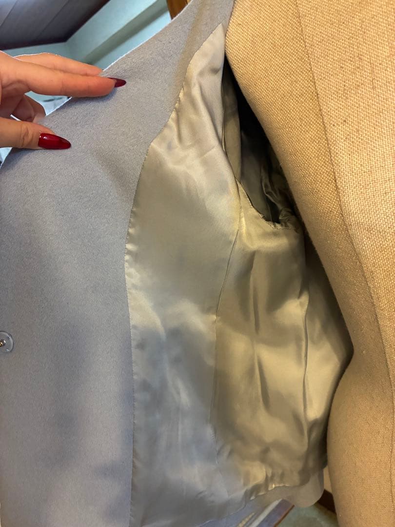 ANAYIフード付きライトブルーコート