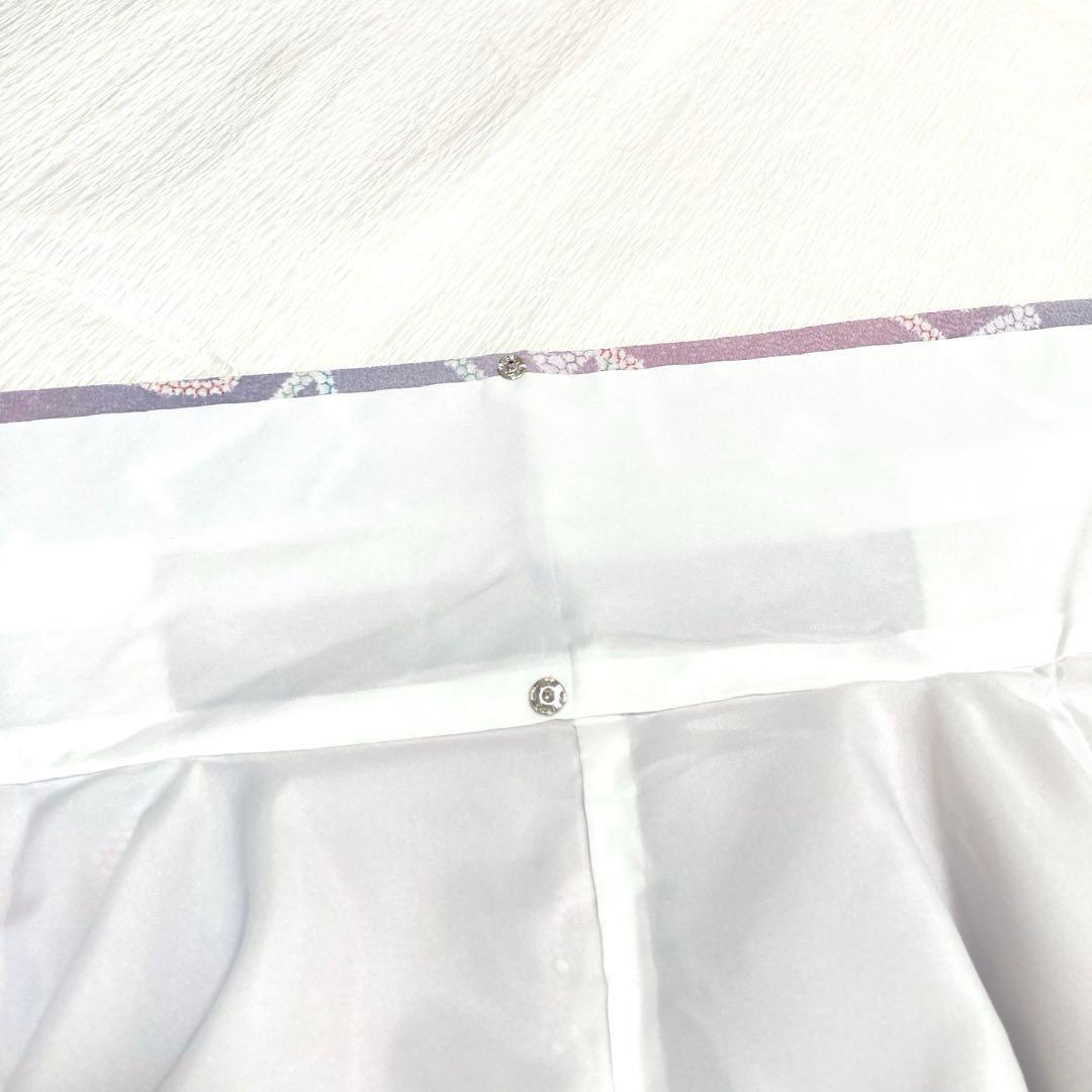 【美品✨】東レシルック　洗える着物　小紋　ぼかし染め　紫系のグラデーション　A8