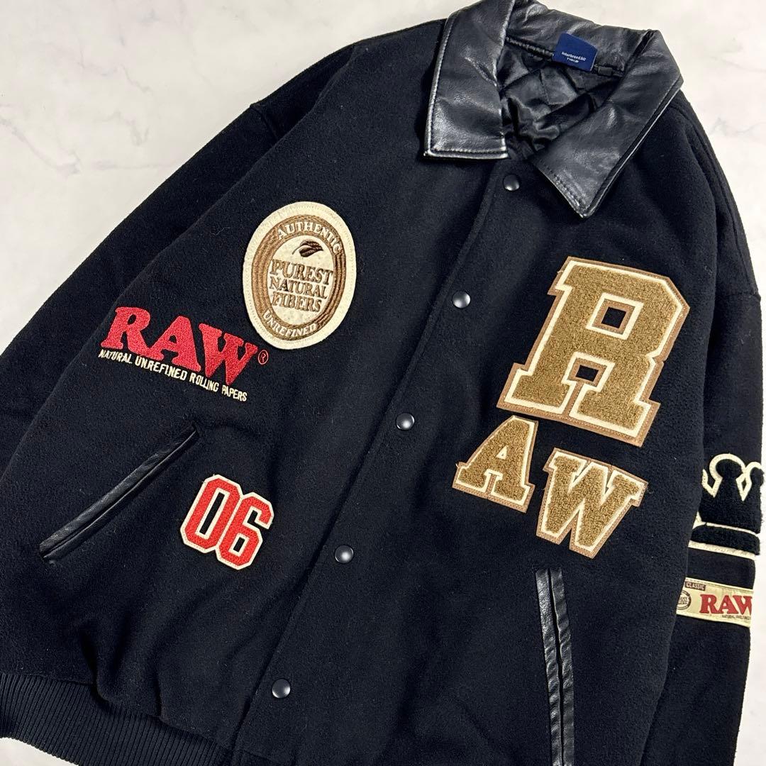 INTERBREED RAW Varsity スタジャン XL 刺繍 黒