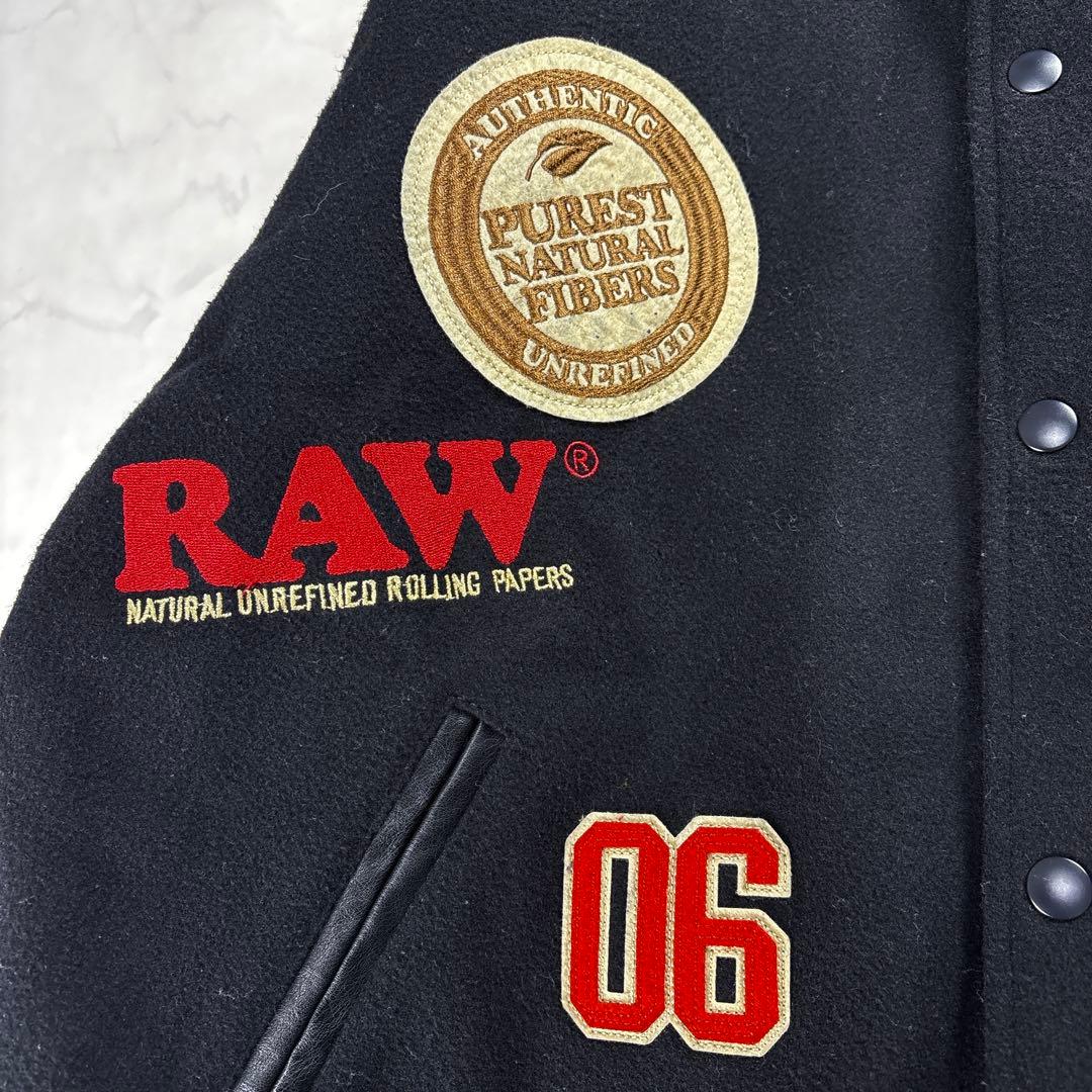 INTERBREED RAW Varsity スタジャン XL 刺繍 黒