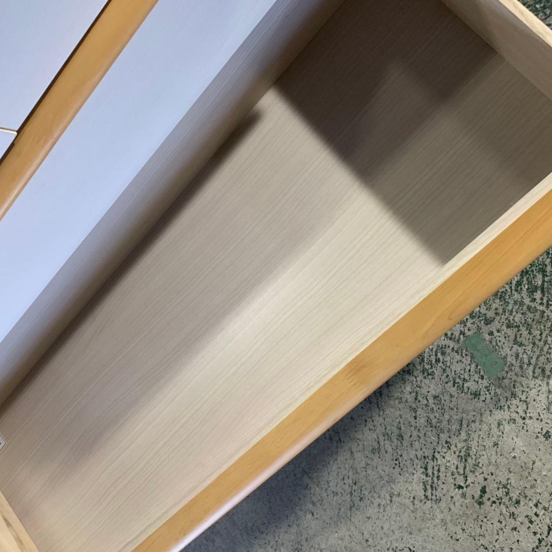 J312\" ホワイト/ ナチュラル 色 5杯 ローチェスト W1200