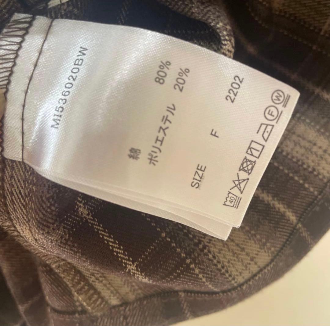 mideal オンブレチェックダブルリボンビスチェ ブラウン