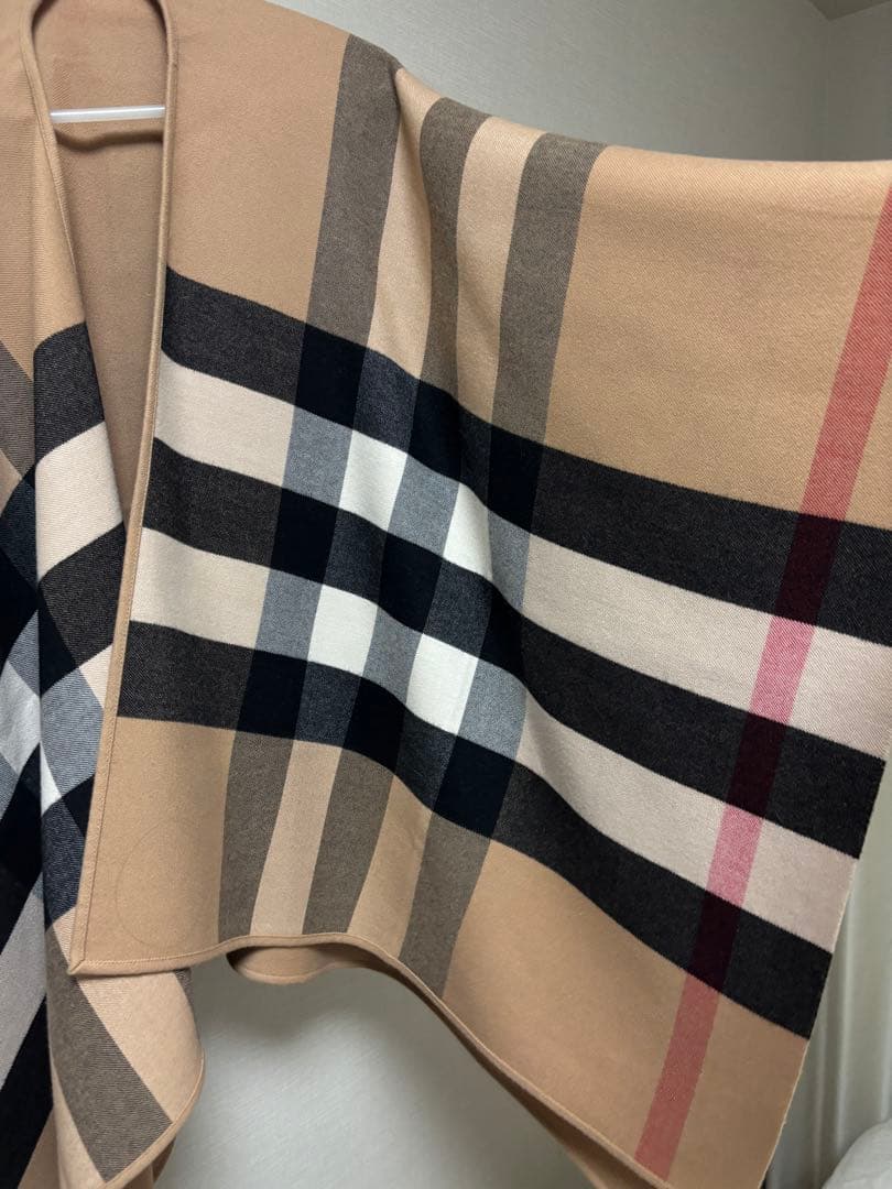 BURBERRY バーバリー ノバチェック リバーシブル ウールカシミヤポンチョ