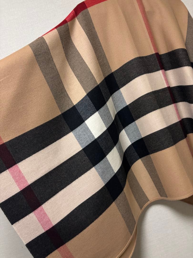 BURBERRY バーバリー ノバチェック リバーシブル ウールカシミヤポンチョ