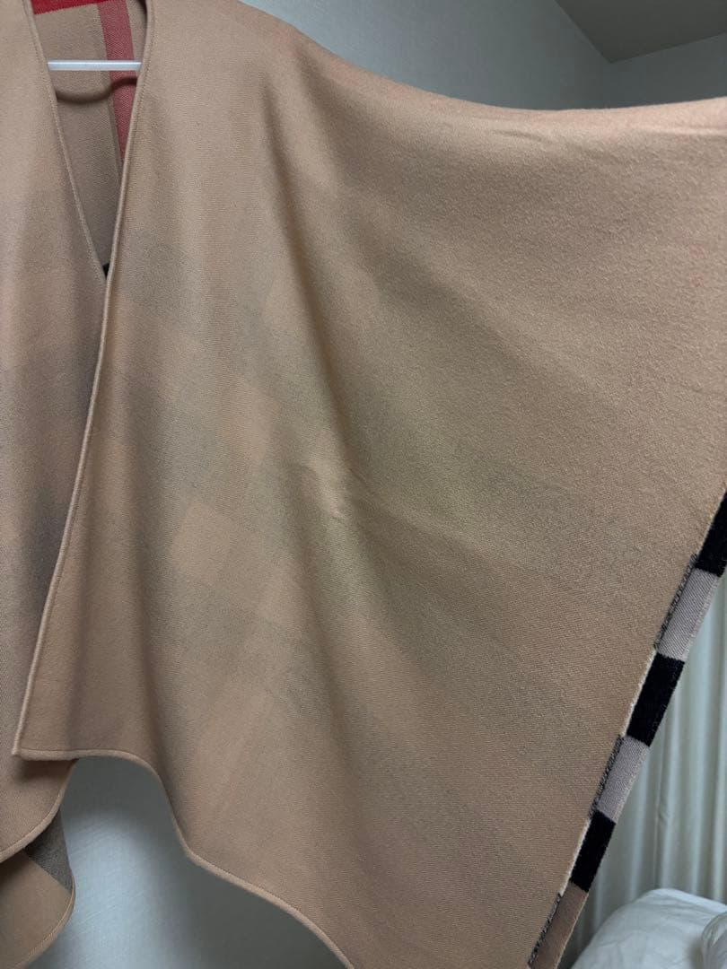 BURBERRY バーバリー ノバチェック リバーシブル ウールカシミヤポンチョ