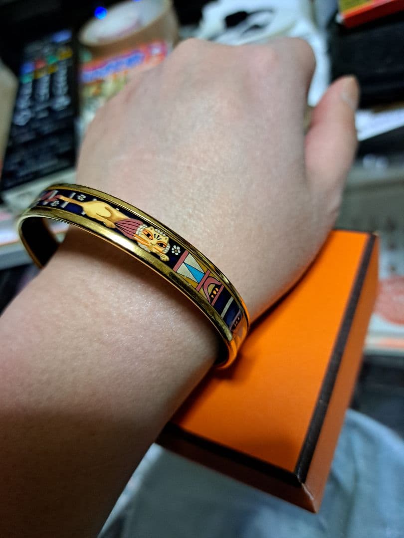 モグラのおじさん 希少！HERMES エマイユPM バングル 猫