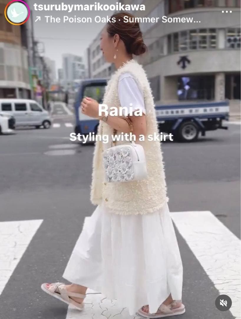 tsuru by mariko oikawa ジレ　ホワイト　フリンジベスト