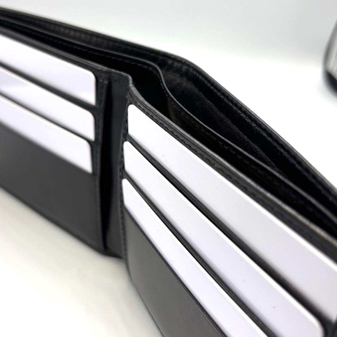 GUCCI グッチ 二つ折り財布 レザー 黒 角金具 ヴィンテージ メンズ