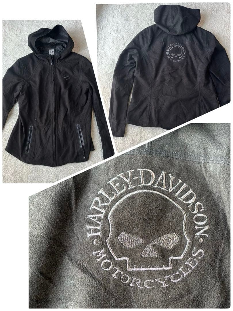 Harley-Davidson フード付きジャケット ブラック　春、夏、秋に