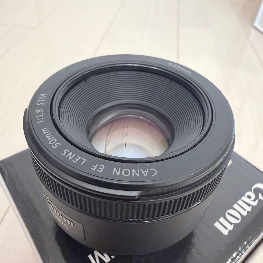 美品★ Canon EF50mm F1.8 STM 単焦点レンズ★フィルター付