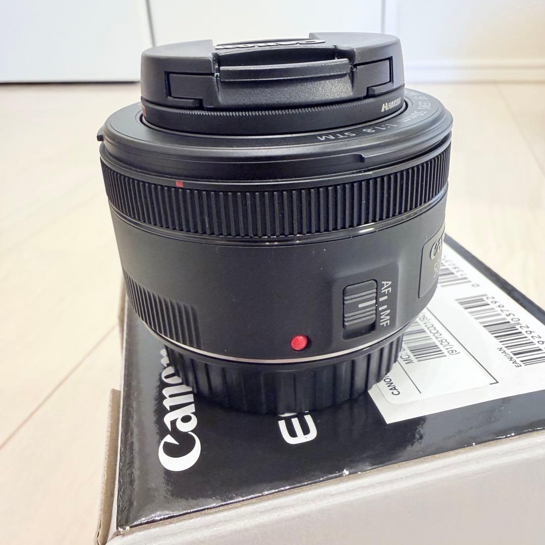 美品★ Canon EF50mm F1.8 STM 単焦点レンズ★フィルター付