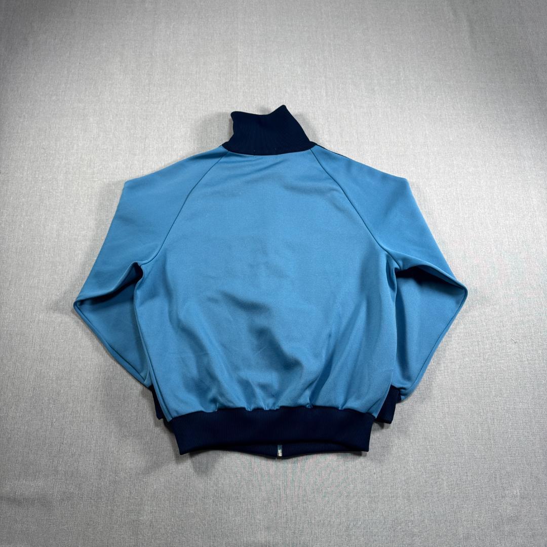 80s adidas アディダス トラックジャケット 水色 デサント製 4号
