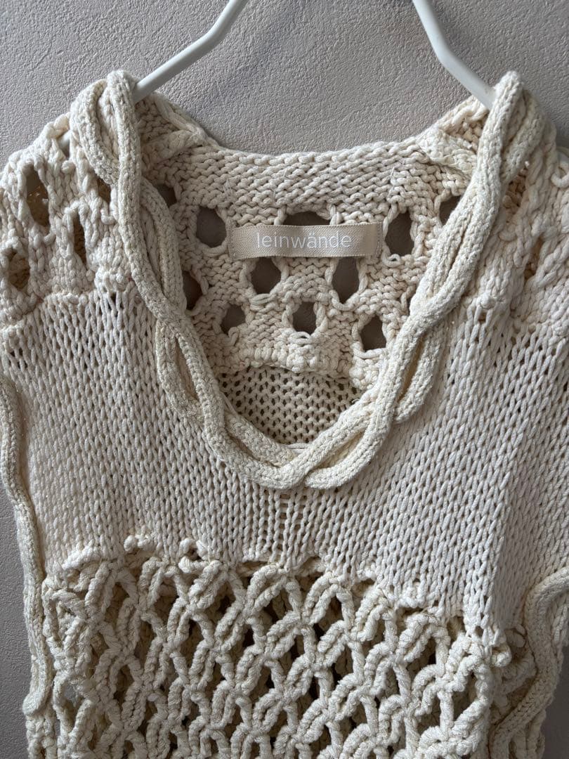 トップス leinwande mix yarn crochet top ivory