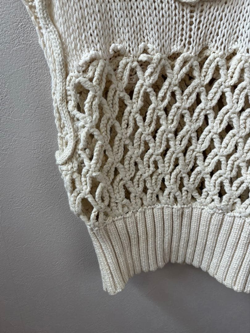 トップス leinwande mix yarn crochet top ivory