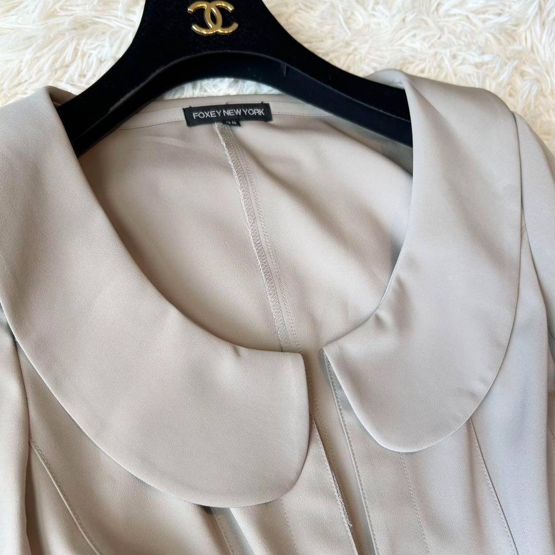 フォクシーニューヨーク 丸襟 Ａライン トレンチコート ベージュ 38