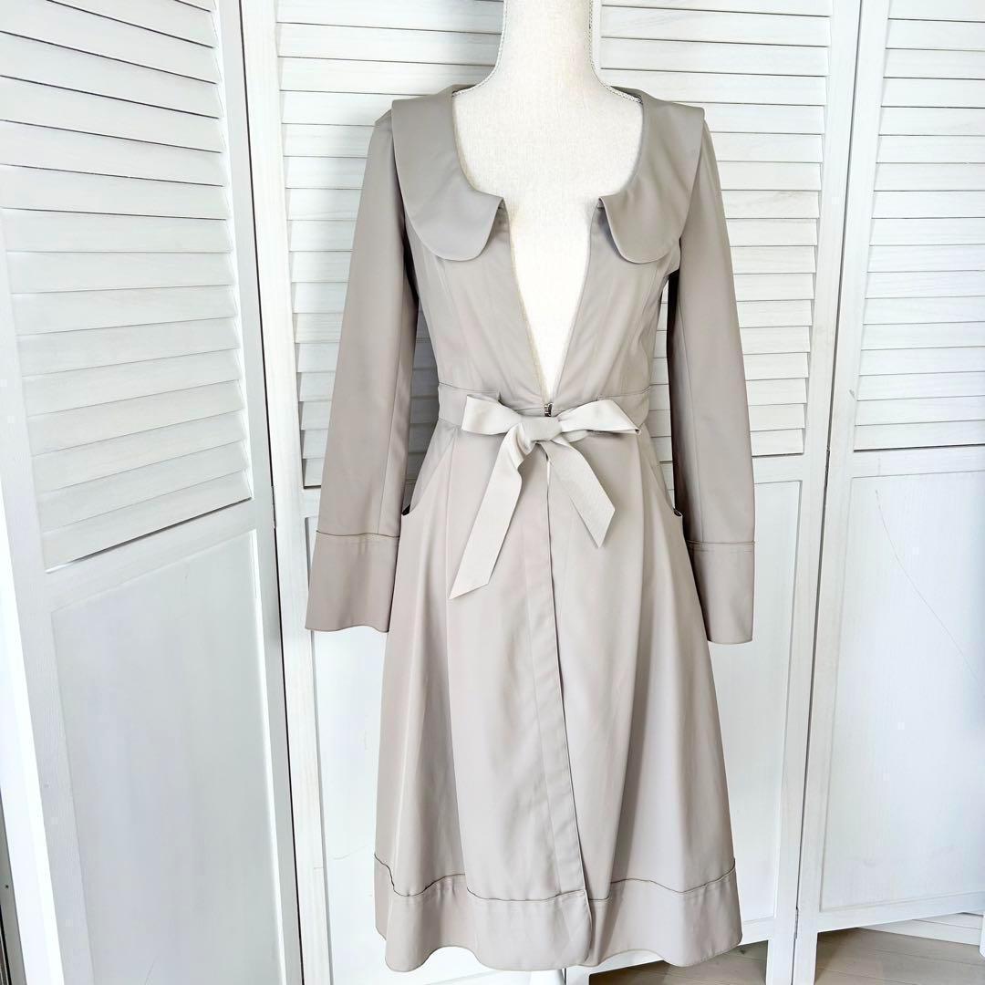 フォクシーニューヨーク 丸襟 Ａライン トレンチコート ベージュ 38