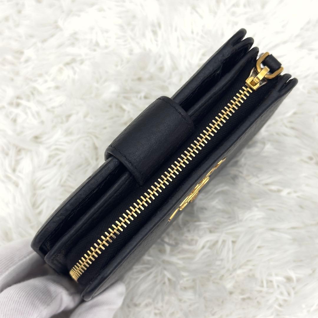 極美品⭐️RFID搭載 PRADA プラダ ヴィッテログレイン ブラック レザー