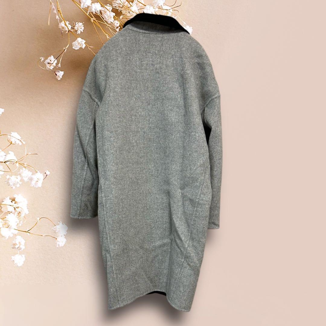 C6539【ADORE】 リバーシブル チェスターコート ウール カシミヤ S