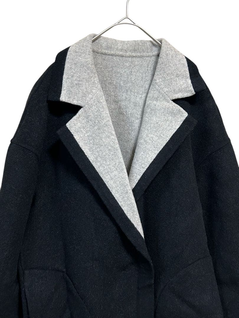 C6539【ADORE】 リバーシブル チェスターコート ウール カシミヤ S