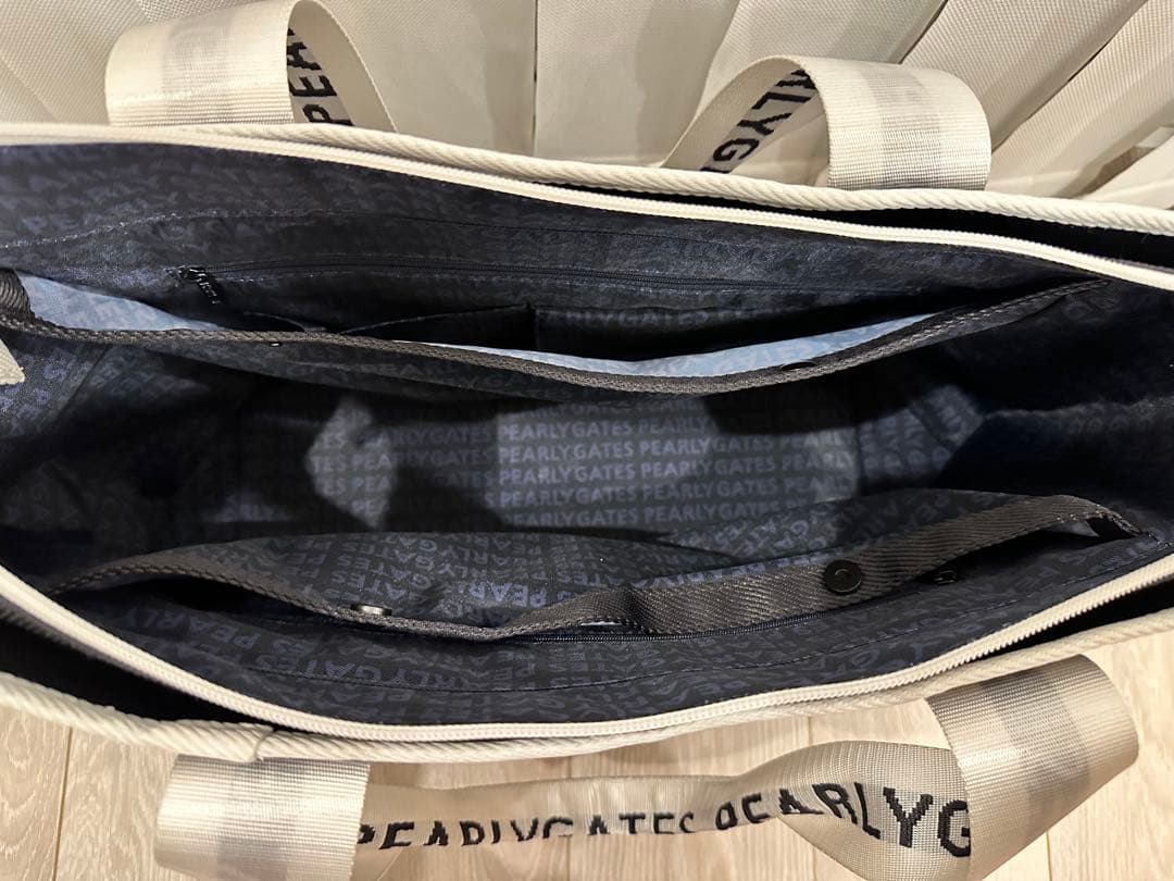 PEARLY GATES トートバッグ 大容量 黒/白