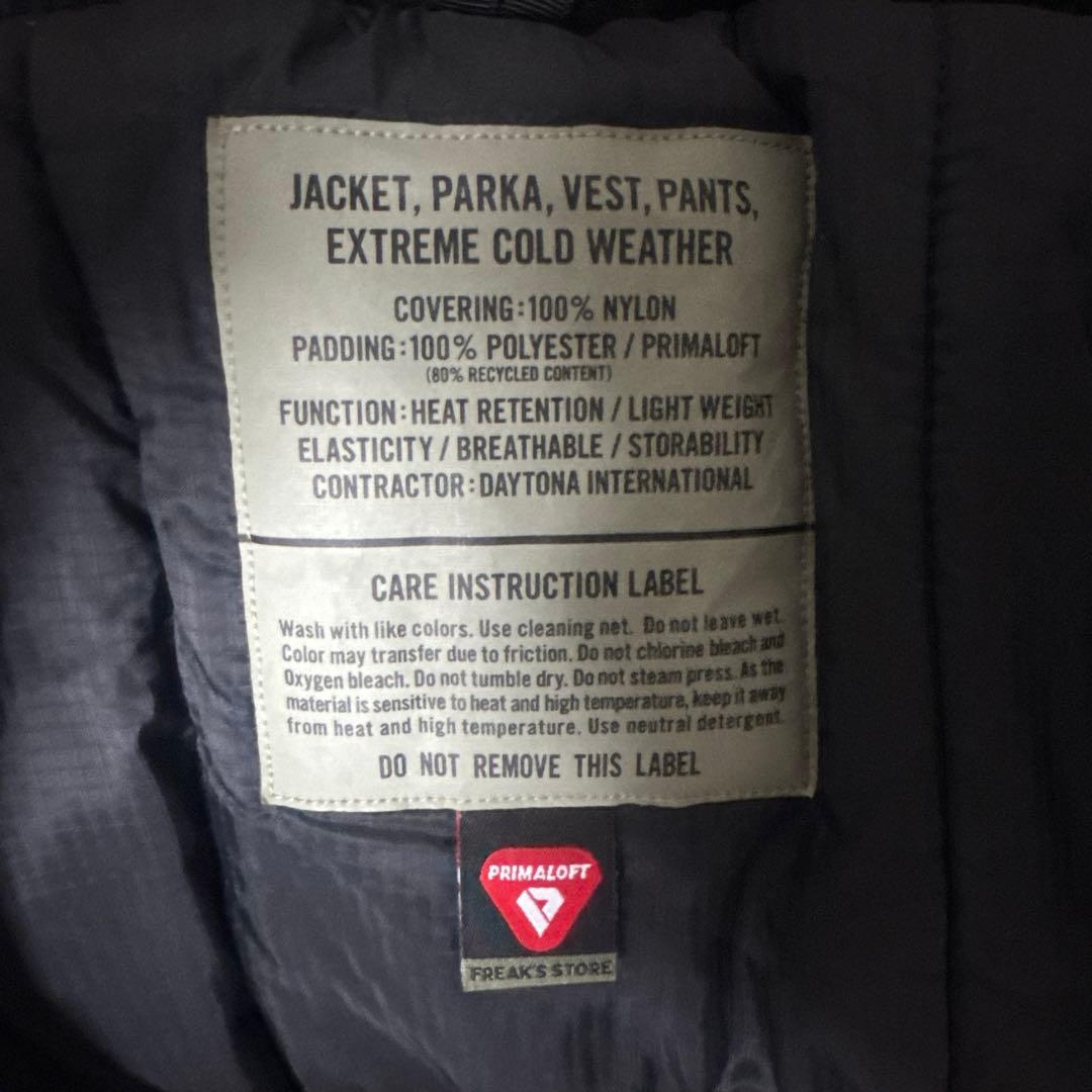 フリークスストア F22AW PRIMALOFT LEVEL7中綿ジャケットM