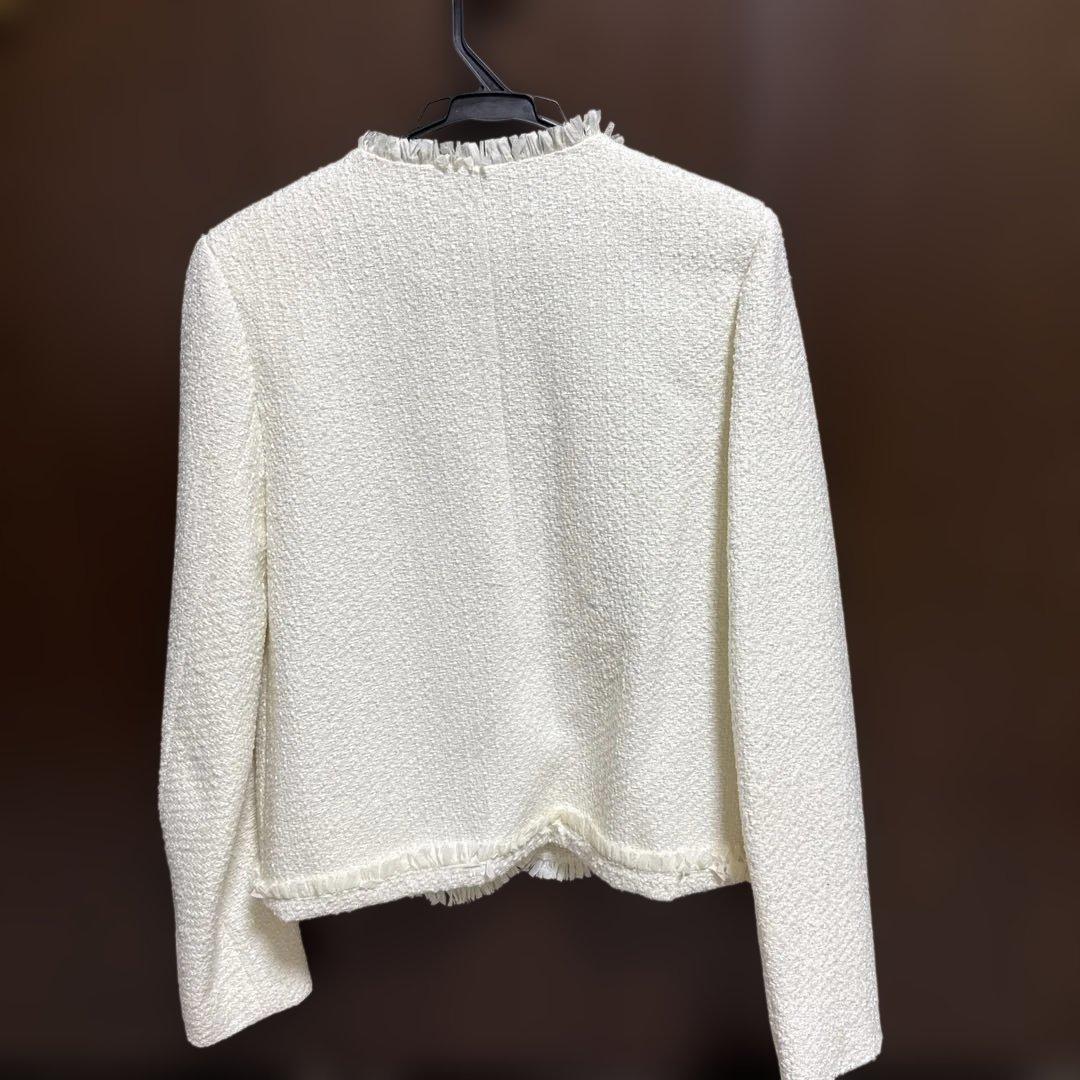 新品未使用 Sinoon ホワイト ノーカラージャケット