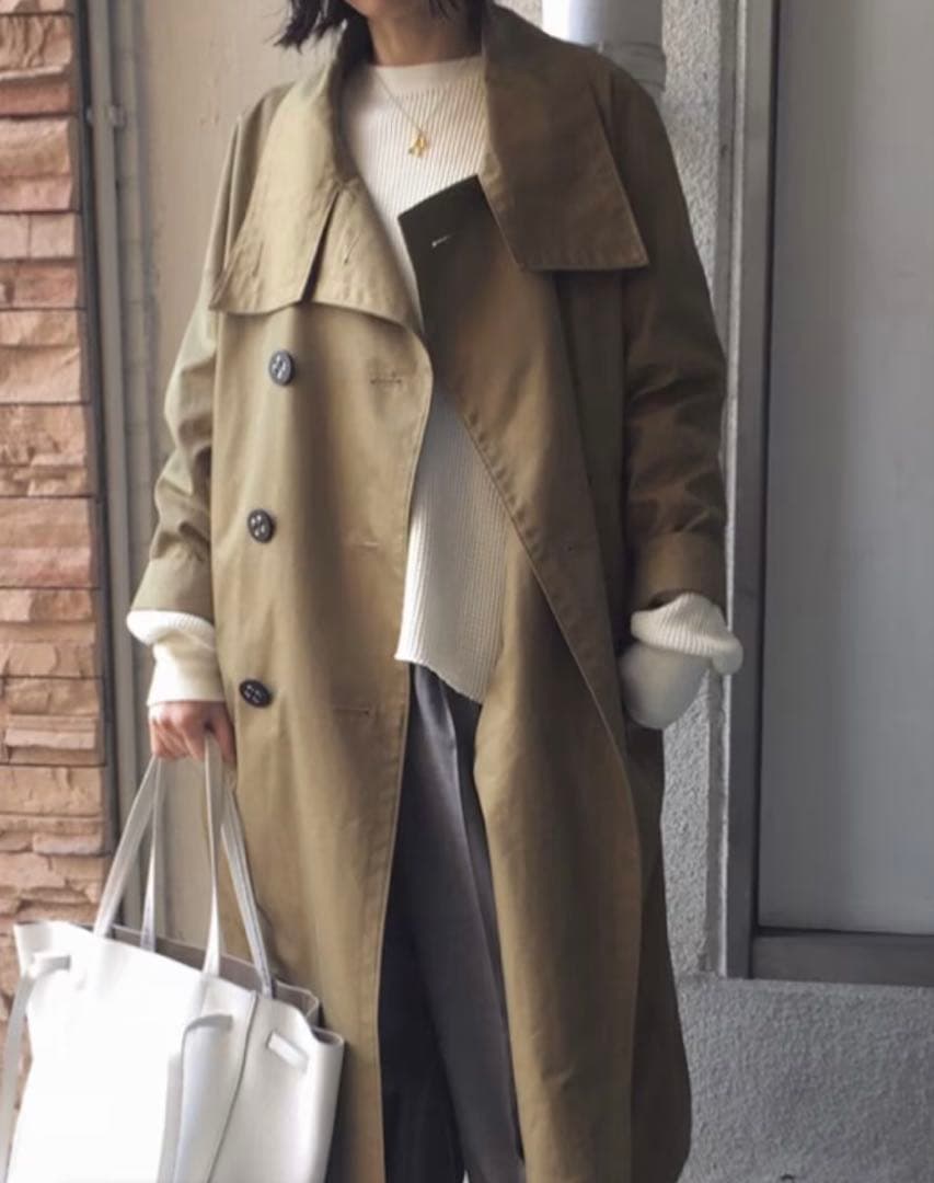 ENFOLD シャンブレーギャバオーバービッグトレンチコート　玉虫色