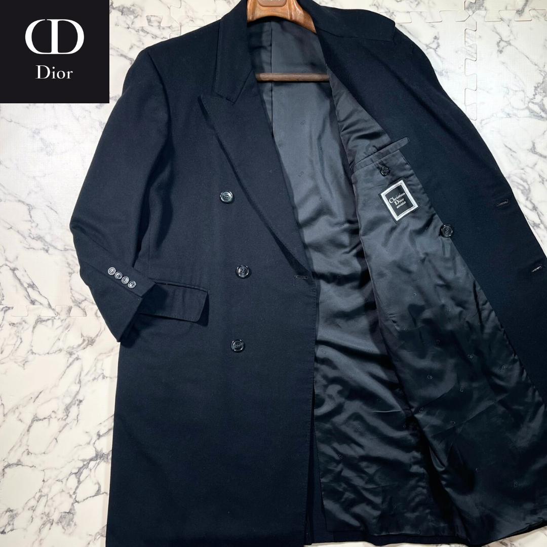 ✨カシミヤ100%✨80s Dior ダブル チェスターコート 黒 S(L位)