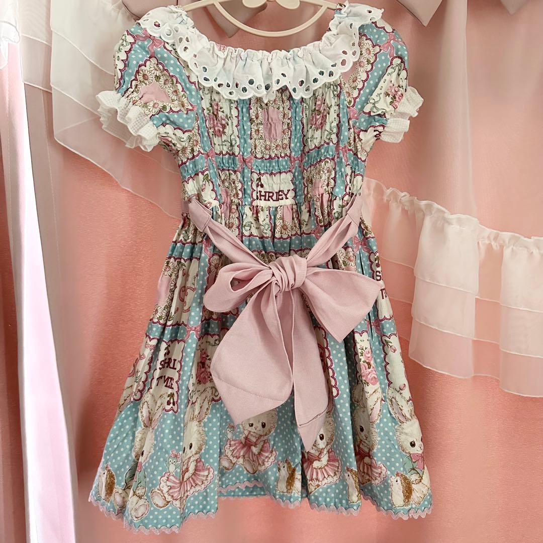 Shirley Temple うさぎ柄ワンピース 110