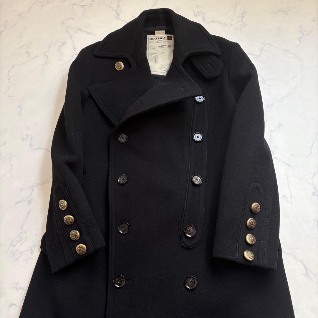 極美品 ZARA SRPLS 完売品 ミリタリー ウール ロングコート M相当