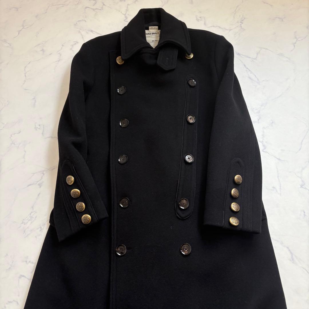 極美品 ZARA SRPLS 完売品 ミリタリー ウール ロングコート M相当