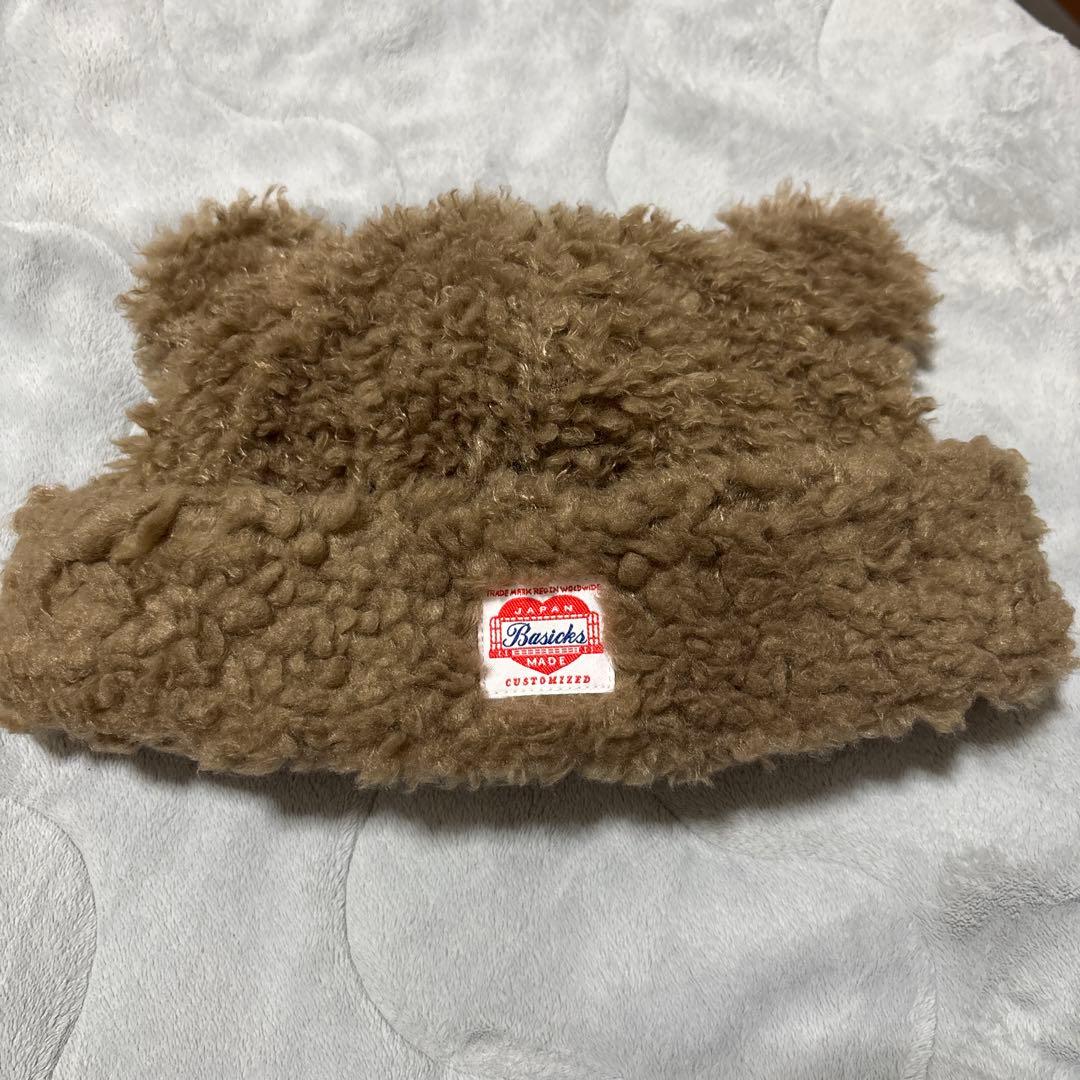 Basicks ベイシックス クマ耳ニット帽 茶 ブラウン S ベアビーニー