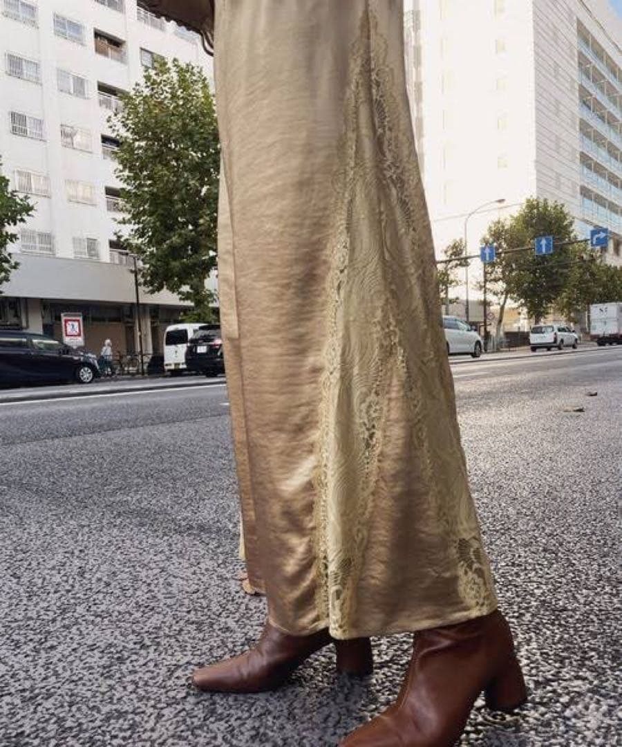 【美品】Ameri UND LACE TRIMMING DRESS