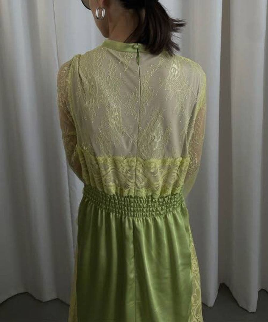 【美品】Ameri UND LACE TRIMMING DRESS
