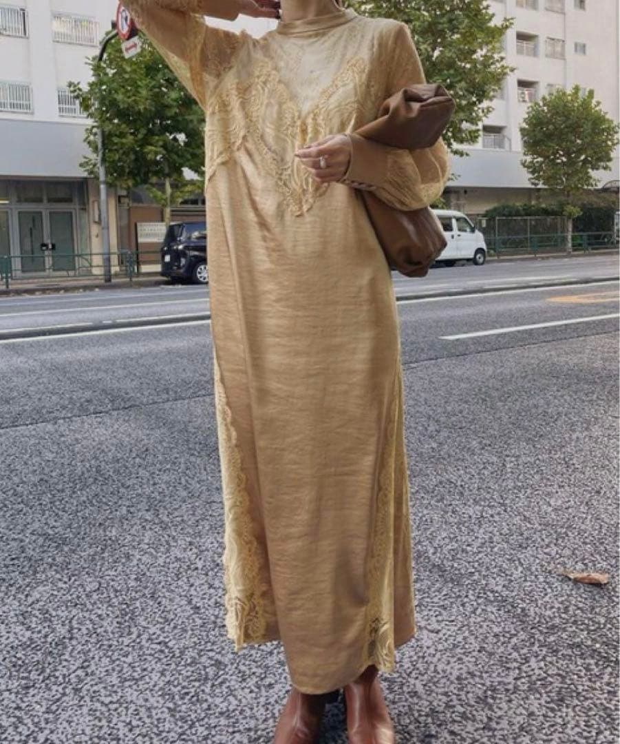 【美品】Ameri UND LACE TRIMMING DRESS