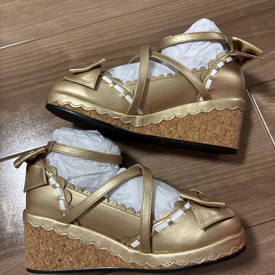 Angelic Pretty　コルク底シューズ　ゴールド　未使用
