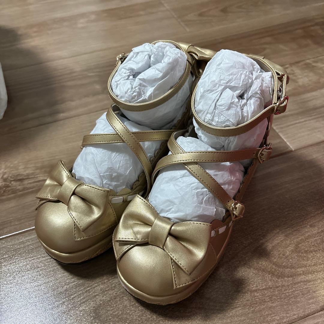 Angelic Pretty　コルク底シューズ　ゴールド　未使用