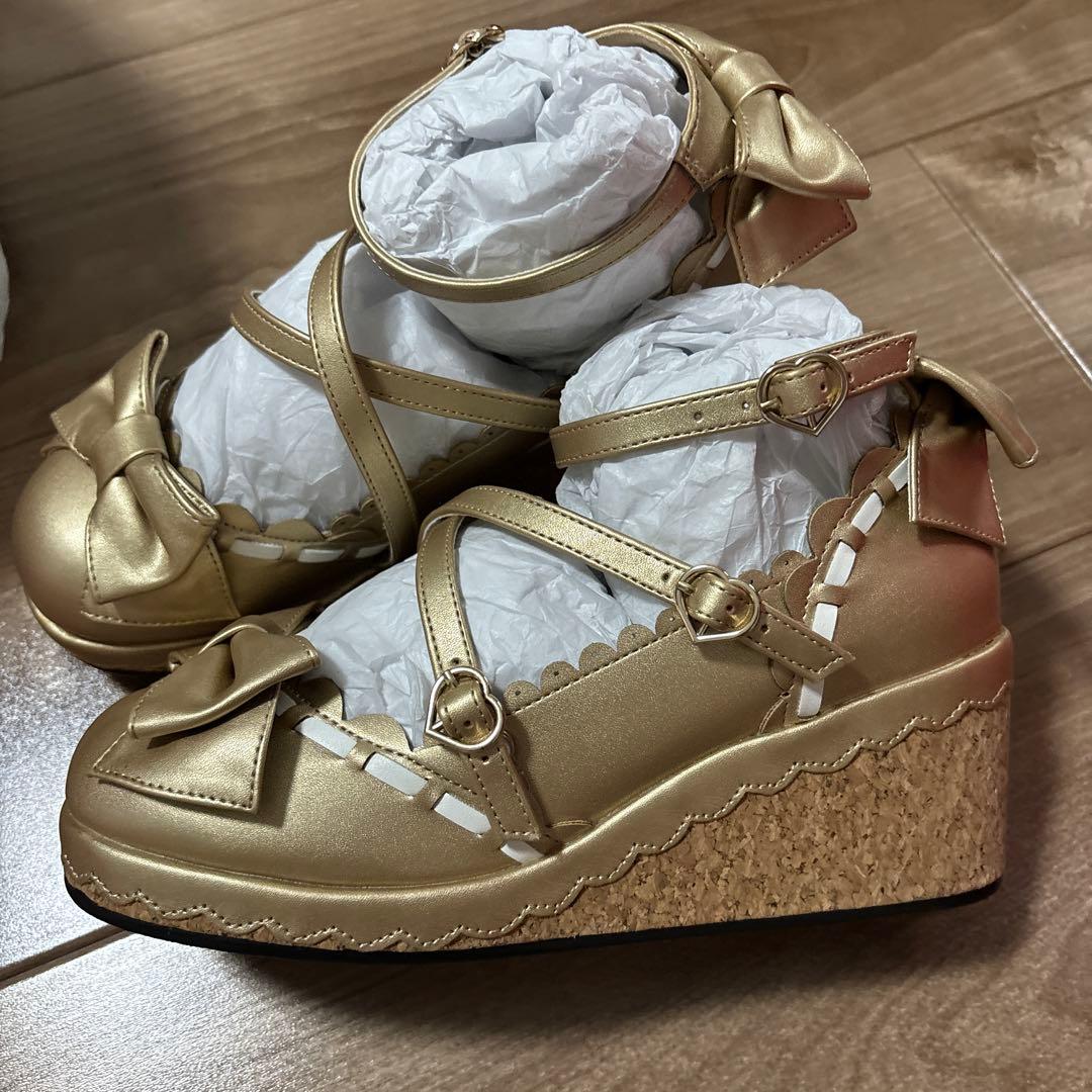 Angelic Pretty　コルク底シューズ　ゴールド　未使用