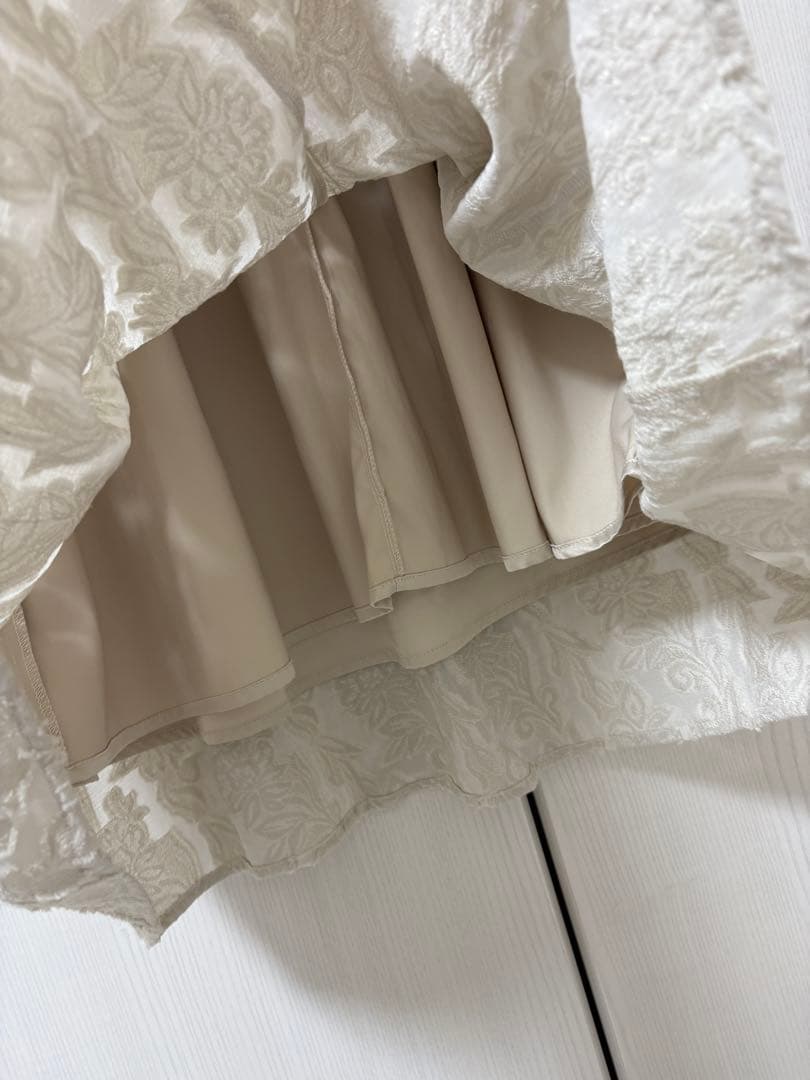 anuans ウエストコンシャスジャガードワンピース （ECRU）